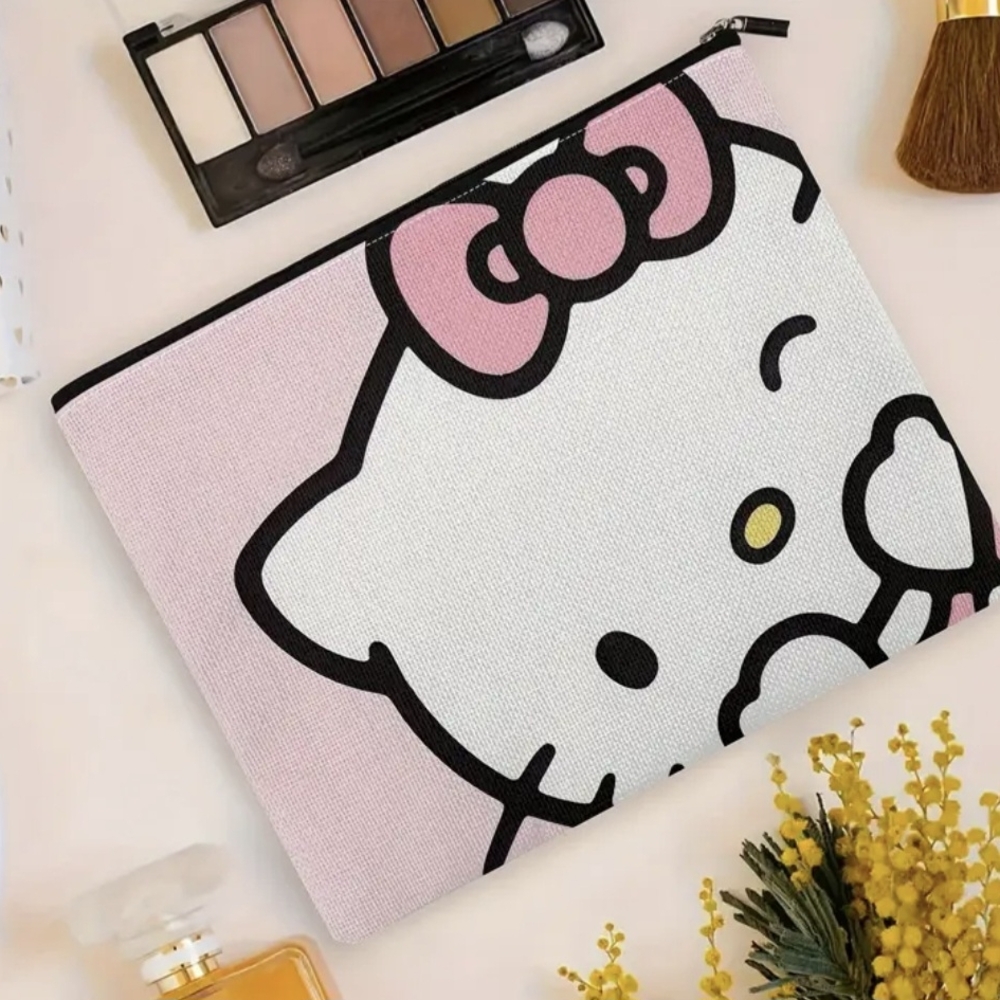 Sanrio Hello Kitty Pink and White Cosmetic Pouch - Picture 3 of 5